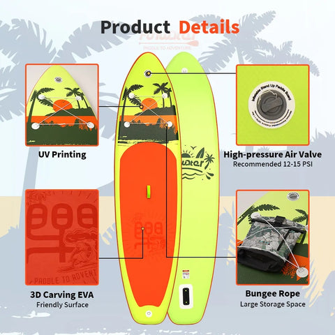 Water skiing and surfing, stand-up boards, inflatable boards